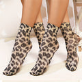 Women's Novelty Socks - Leopard Print Short Socks - 2/5 Pairs - Summer Leopard Pattern Calf Socks with Random Prints